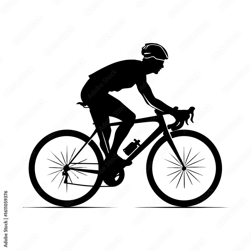 Naklejka premium Bicycle racing silhouette, speed