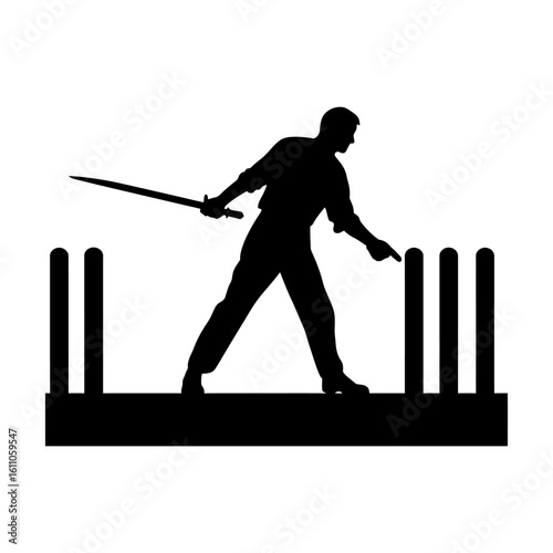 Sword fighting clipart, white