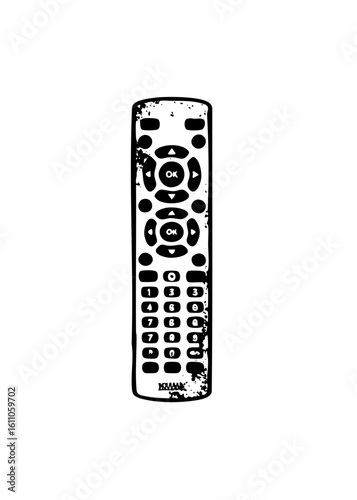Vector Detailed vector of a modern remote control with number pad.