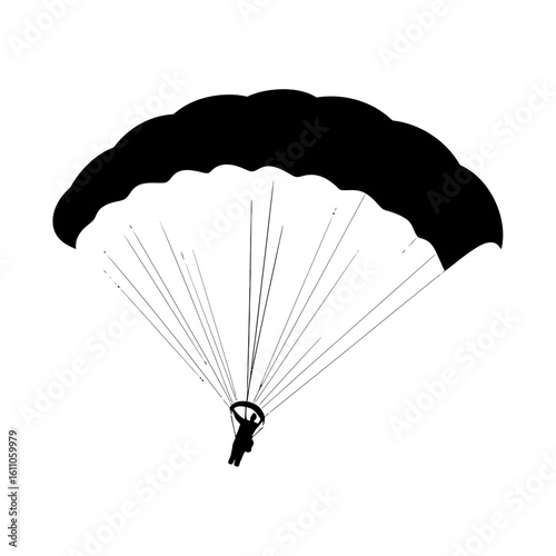 Minimal paragliding vector icon