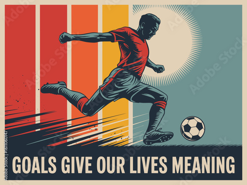 Soccer football player silhouette vector illustration