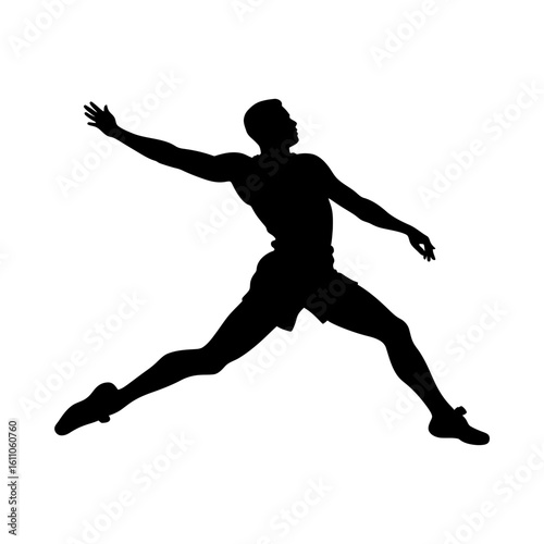 Athlete Silhouette Vector, Sprint Graphic