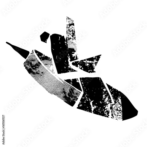 Vector Abstract broken figure with dynamic pose.