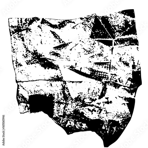 Vector Abstract fractured shape with geometric details.