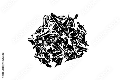 Vector Abstract shattered fragments create a dynamic chaotic composition.