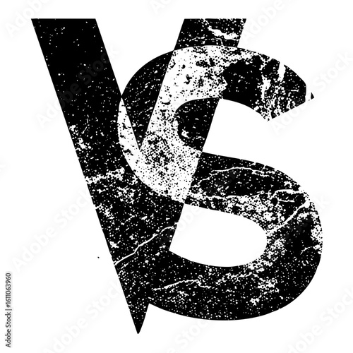 Vector Distressed typographic featuring a bold VS combination.