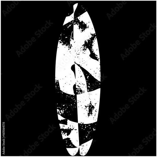 Vector Abstract feather with distressed texture.