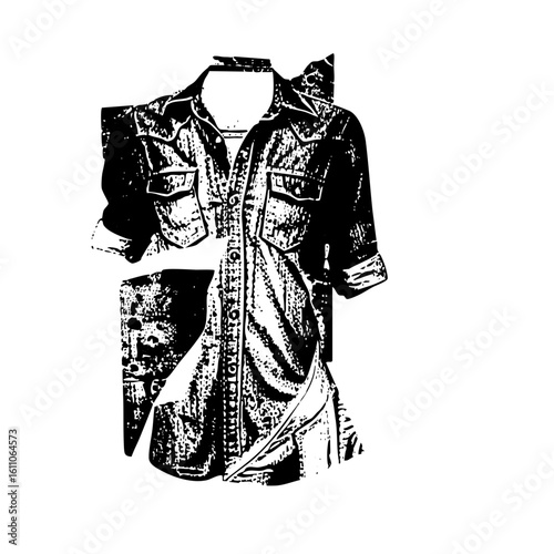 Vector Stylized shirt and bandana vector .