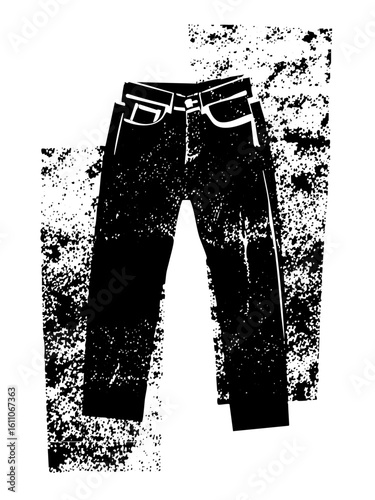 Vector Black denim jeans with belt