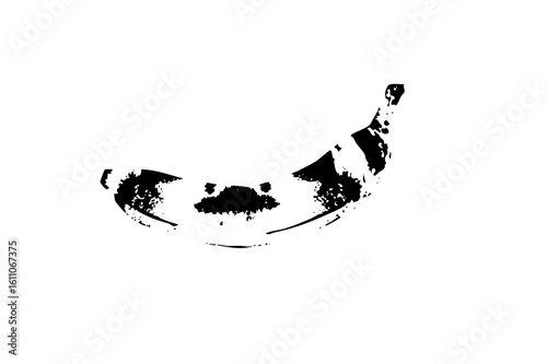 Vector Abstract black silhouette of a smiling face with stylized features.