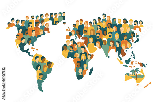 World Map Shaped by People