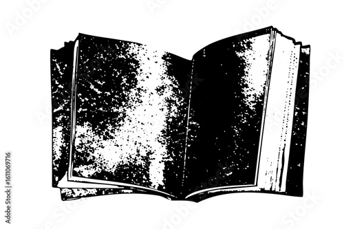 Vector Open book with textured pages