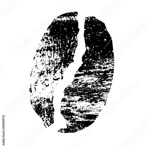 Vector Abstract face silhouette formed from textured footprint shapes.