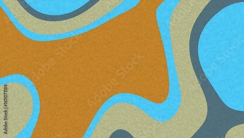 Desertcore Abstracts Liquid Noise Abstract background with organic shapes in blue, orange, beige, and gray creating a fluid topography design