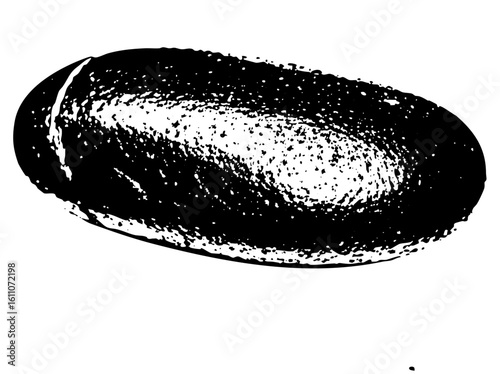 Vector Rustic loaf of bread in monochrome style.