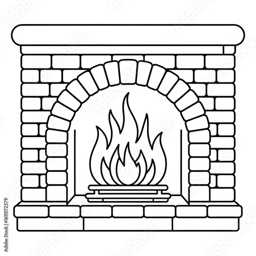 A black and white hearth illustration vector style coloring page