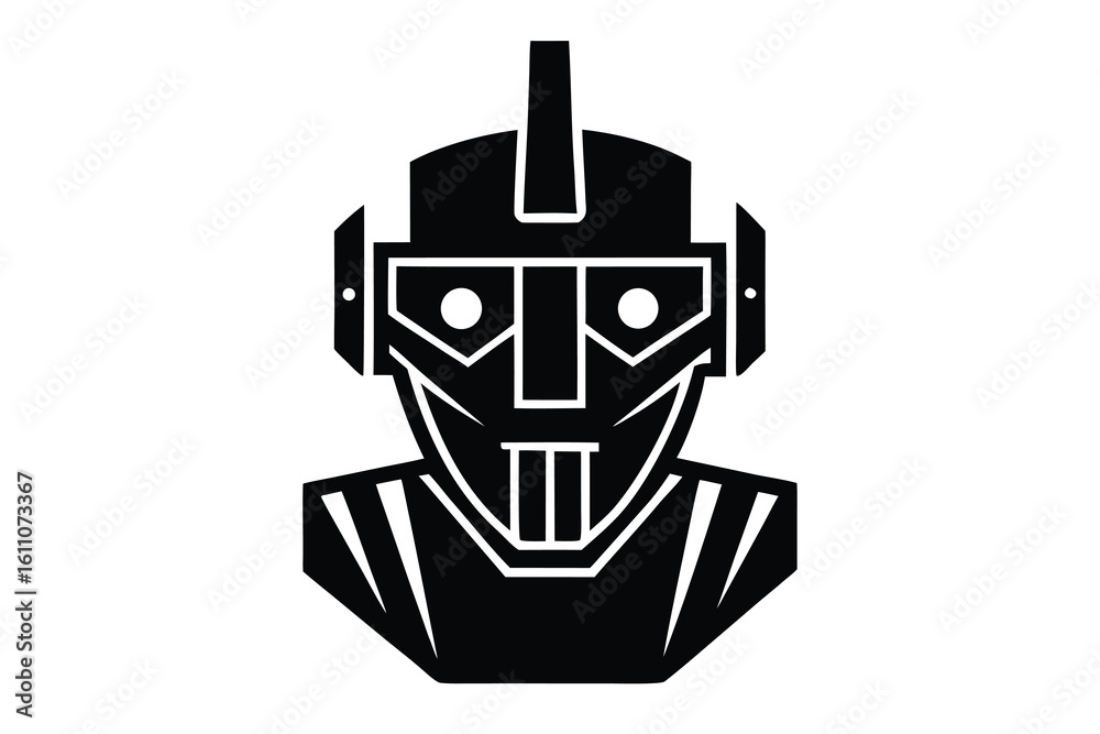 Obraz premium robot face vector icon