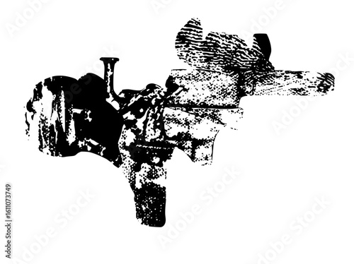 Vector Cowboy with Hat and Revolver