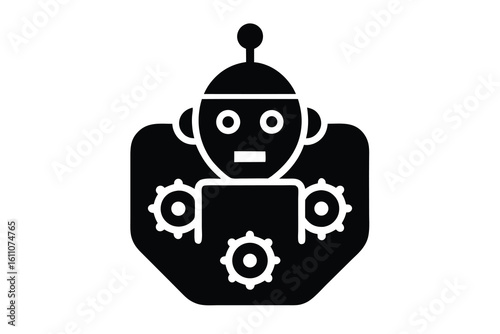 ai bot service vector icon