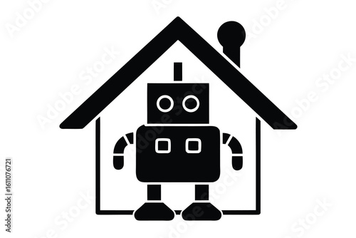 ai home robot vector icon