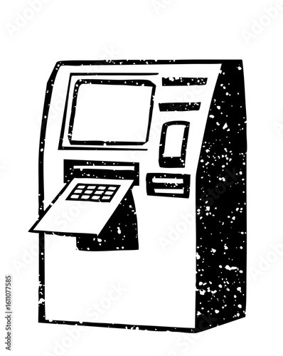 Vector Detailed vector of a modern automated teller machine.