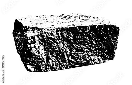 Vector Abstract textured block with rough edges.
