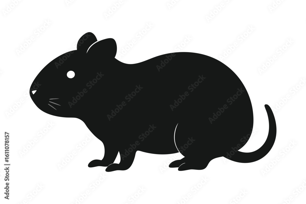 Obraz premium -hamster--black-illustration-silhouette-vector 