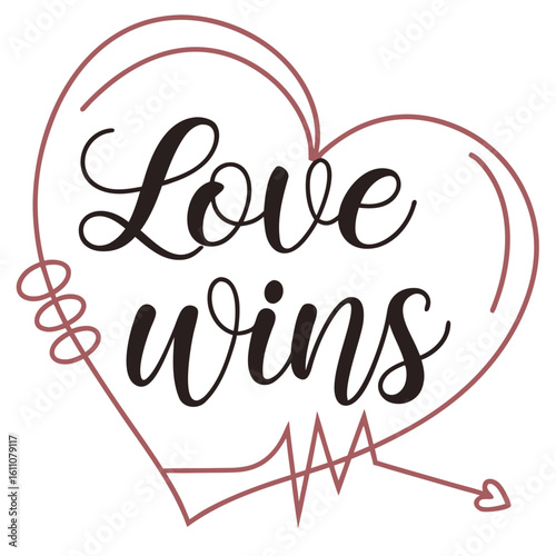 Love Wins Typography T-Shirt Design