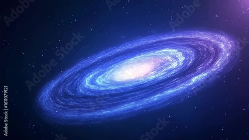 Stunning Spiral Galaxy with Bright Core and Starry Background Effects
