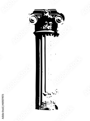 Vector Elegant column capital with dripping effect.