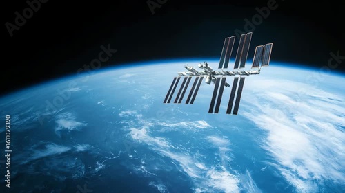 Stunning View of Space with International Space Station over Earth