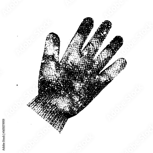 Vector Black work glove with dotted texture