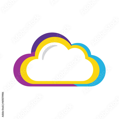 Colorful stylized cloud graphic design, vibrant cloud logo.