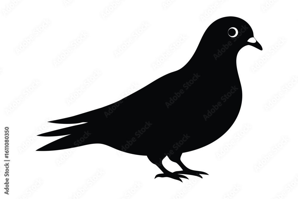 Fototapeta premium -racing-pigeon--black-illustration-silhouette-vector 