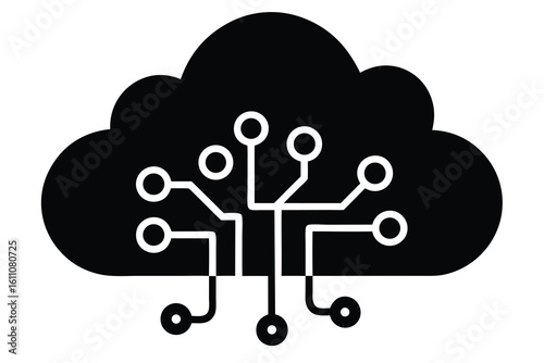 cloud ai vector icon