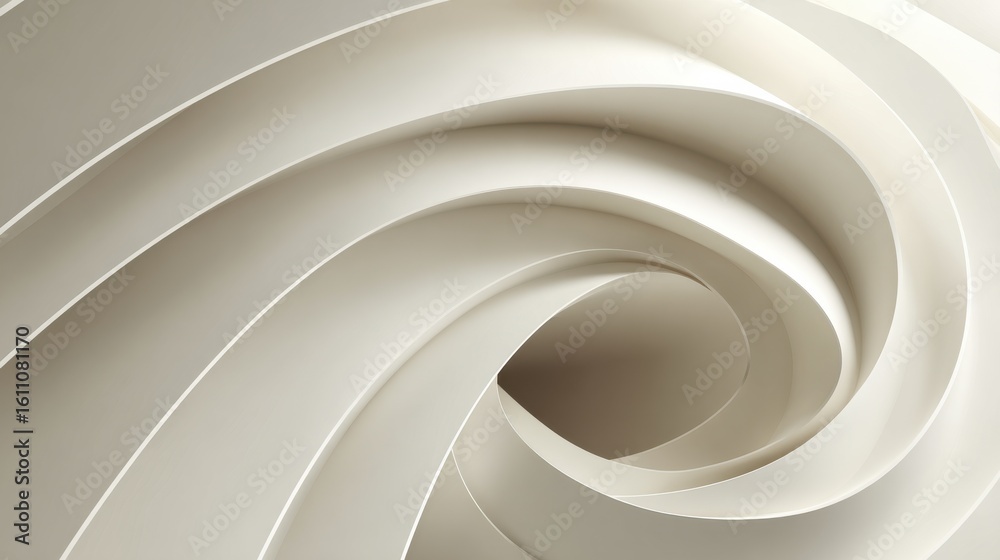 Fototapeta premium Abstract swirl pattern with soft curves in cream color, showcasing smooth textures and gentle flow for modern design concepts and artistic presentations.