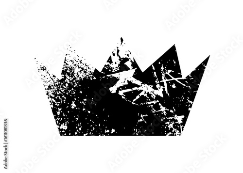 Vector Distressed crown with fragmented .