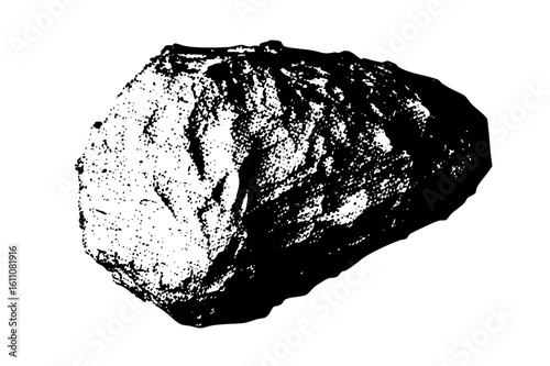 Vector Detailed of a rough textured rock fragment.