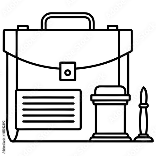 Legal briefcase and gavel icon representing law and justice