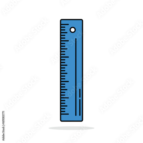 Blue Ruler Illustration: Measuring Tool for Education & Design