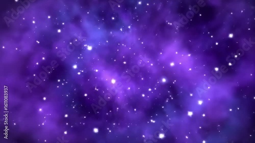 Stunning Purple Nebula and Twinkling Stars in Deep Space