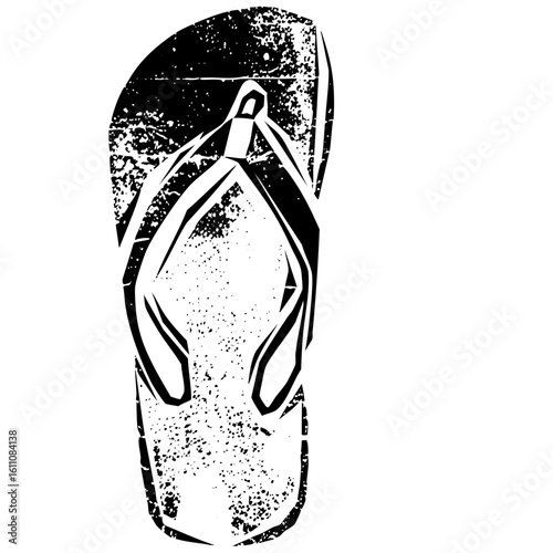 Vector Black and white vector of a single flip-flop.