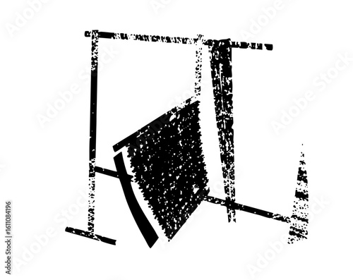 Vector Abstract geometric structure with intersecting lines and planes.