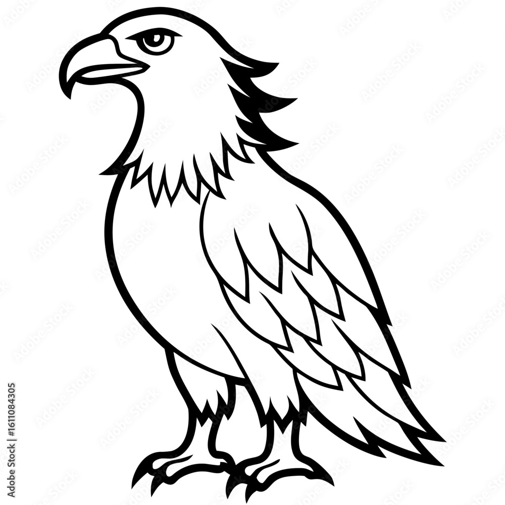 Fototapeta premium Stylized black and white eagle illustration