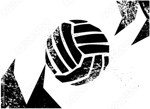 Vector Dynamic hand holds a textured volleyball.
