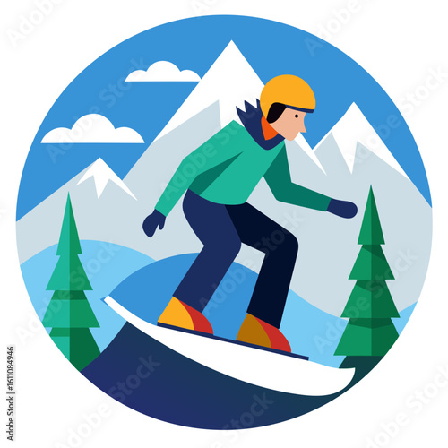 snowboarder on the mountain