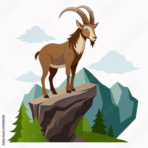 mountain goat in the mountains