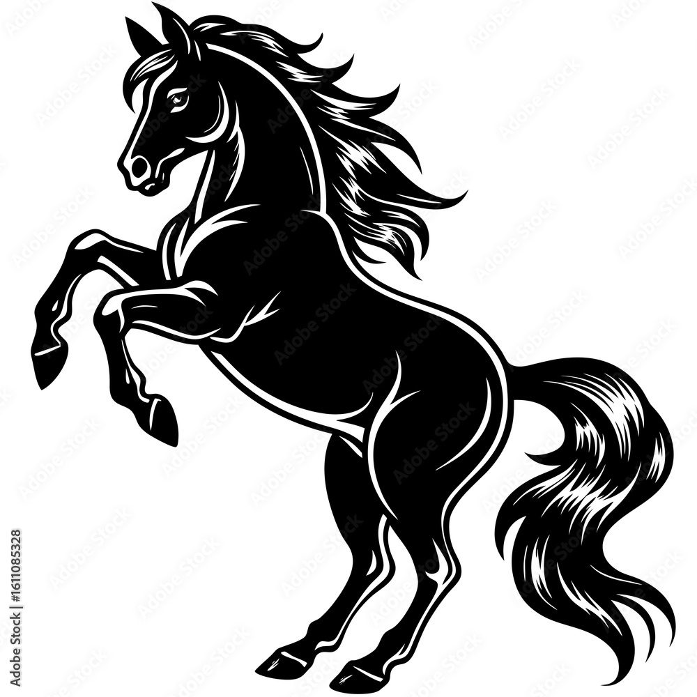 Obraz premium black horse vector illustration