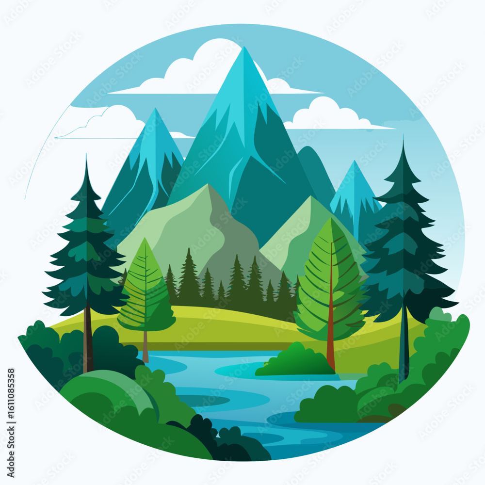 Fototapeta premium landscape with trees
