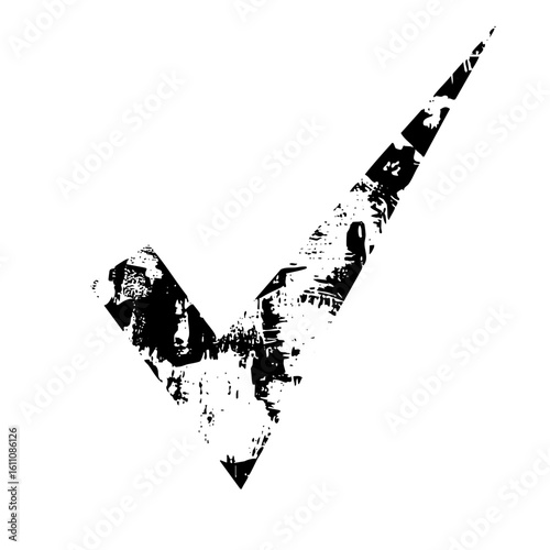 Vector Distressed checkmark vector conveys completion and approval.